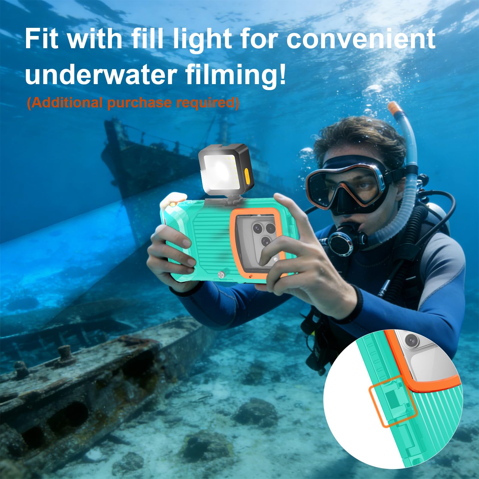 Custodia impermeabile per immersioni subacquee per snorkeling e immersioni, 15 m sott'acqua, per iPhone 17/16/15/14/13 Pro Max Plus, dimensioni telefono 5,4-6,9 pollici con pulsanti del volume
