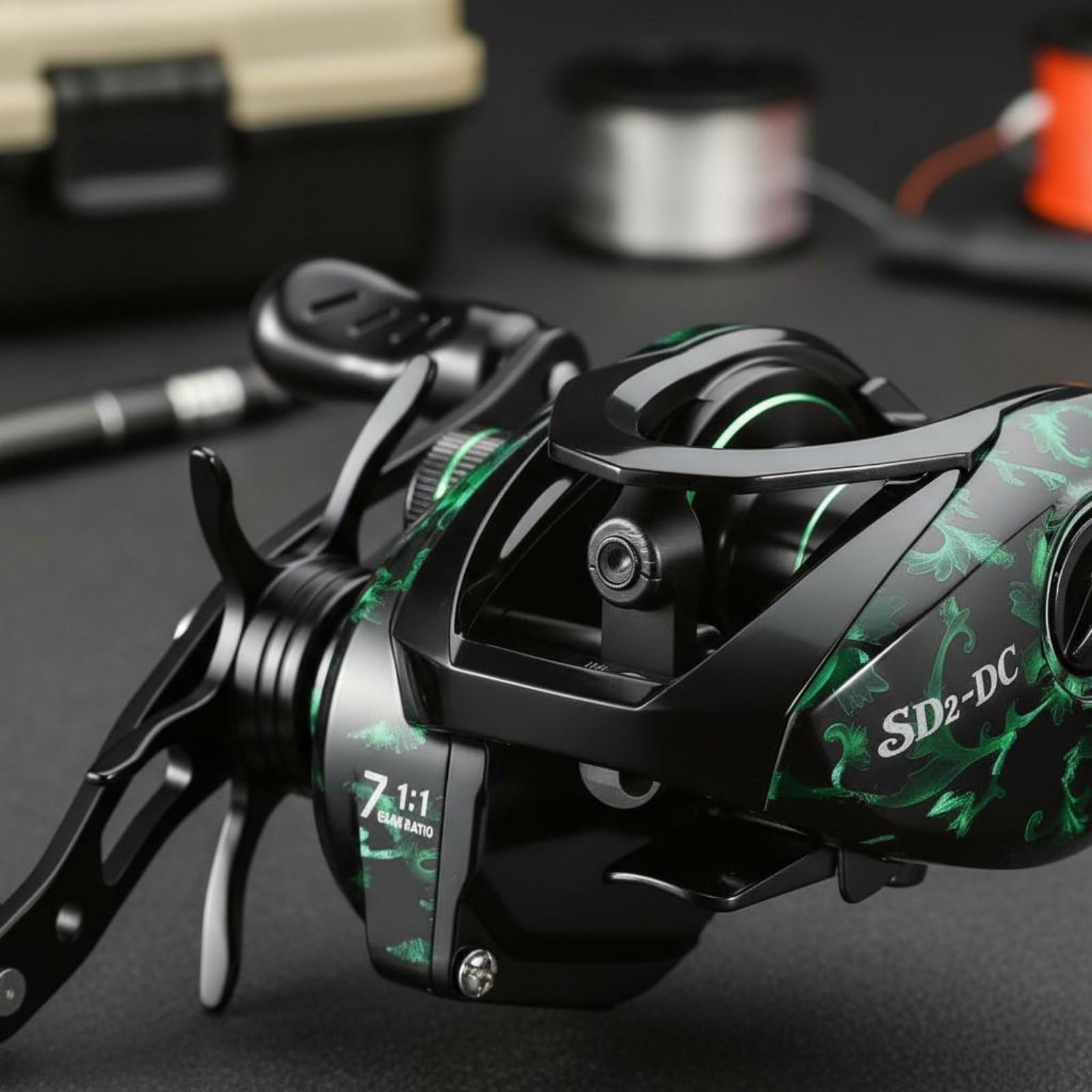 Milageto Freno Electrónico DC Alta Velocidad Antienredos Funcionamiento para Aficionados a la Pesca