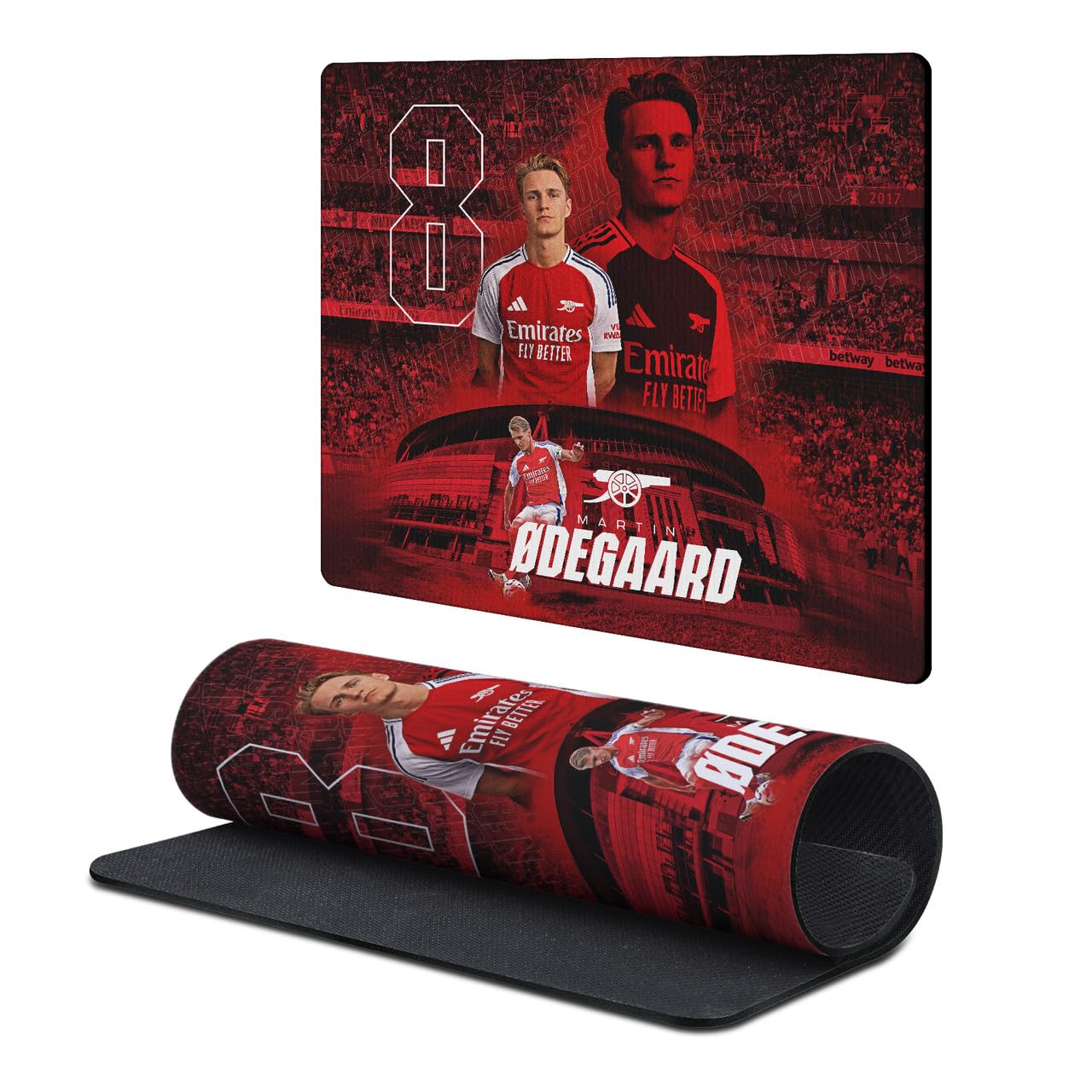 Head Case Designs Officially Licensed Arsenal FC Martin Ødegaard 2024/25 Crest Kit And Players 9.84 x 11.81 x 0.12 inches (250 x 300 mm) - S Gaming Office Desk PC Keyboard Mouse Mat Pad