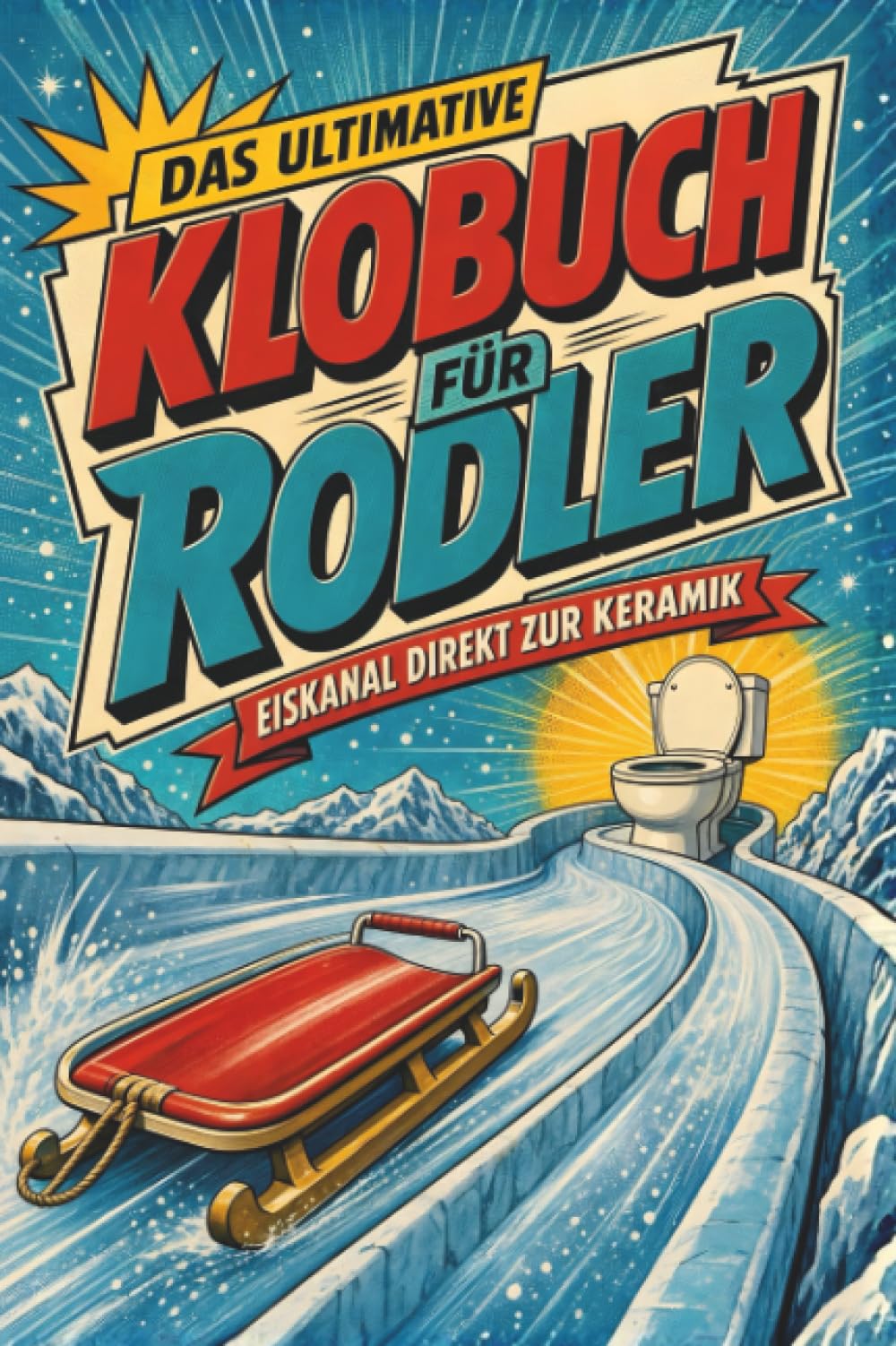 Das ultimative Klobuch für Rodler: Eiskanal direkt zur Keramik. Lustiges Geschenk für Fans von Rodeln, Eiskanal und Olympia