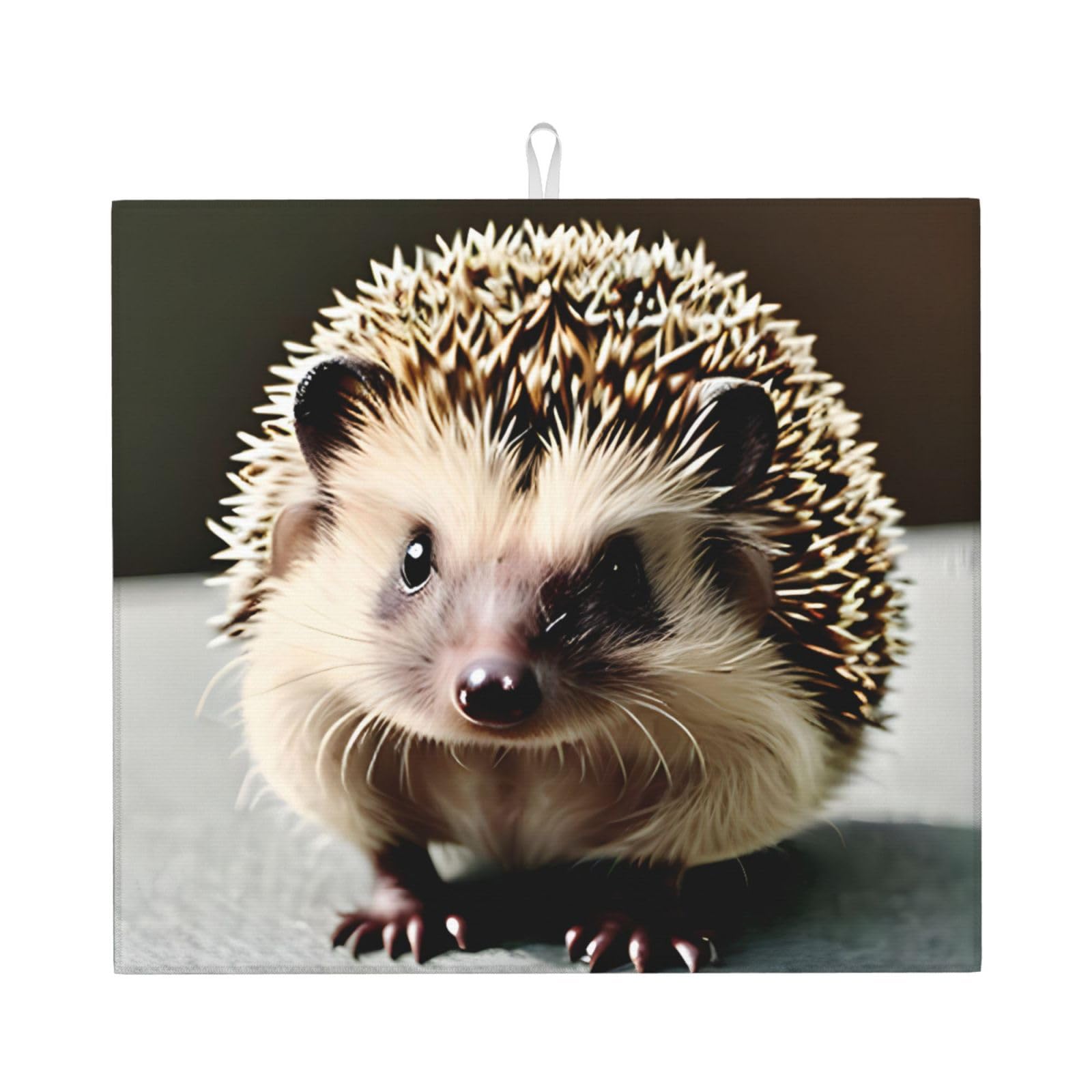 WHJSHOP Cute hedgehog Prints Kitchen Drying Mat - Absorbent Dish Drying Throw with Vibrant Prints, Quick-Dry Countertop Layer for Dishes & Glassware - Non-Slip