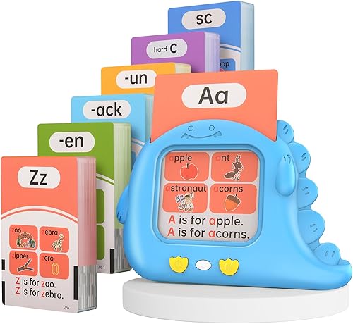 TALONITE Phonics - Tarjetas flash parlantes para niños de 2 a 4 años, aprender a leer CVC mezcla sonido de vocal corta, más de 500 palabras
