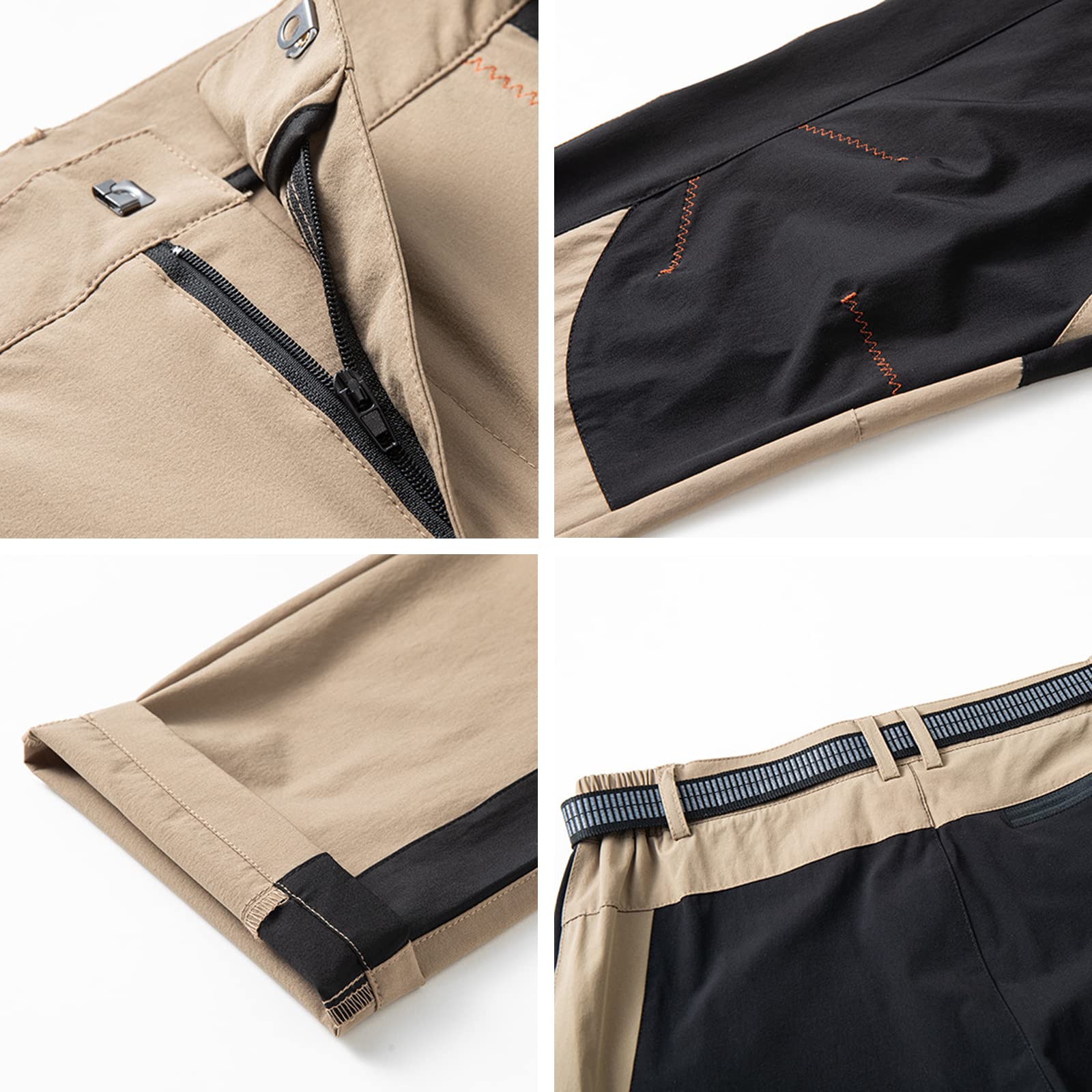 Unisex Pantalones de Montaña Senderismo Secado Rápido Impermeables Outdoor Pantalones(Size:S.,Color:Rosa roja)