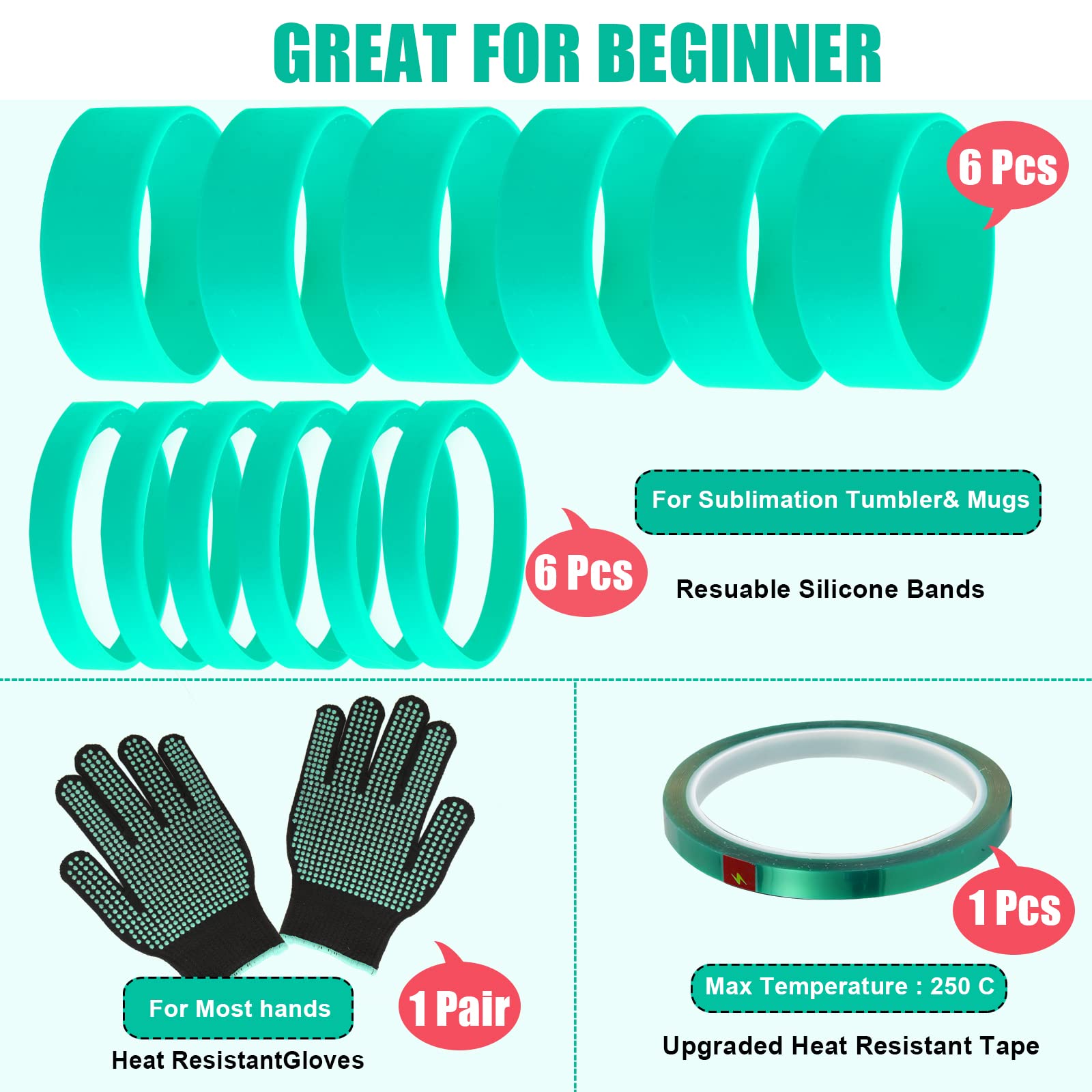 Buy Sublimation Blanks Silicone Bands Kit for Sublimation Tumblers 20