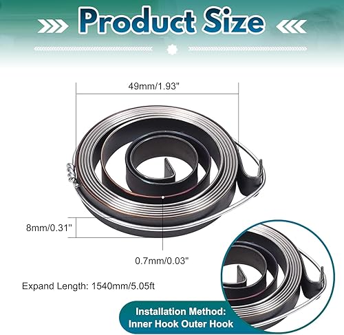 Miniatura 76 de MroMax 1 resorte de prensa de taladro, diámetro exterior de 1.65 pulgadas, 0.31 pulgadas de ancho, 0.03 pulgadas de grosor, longitud de expansión
