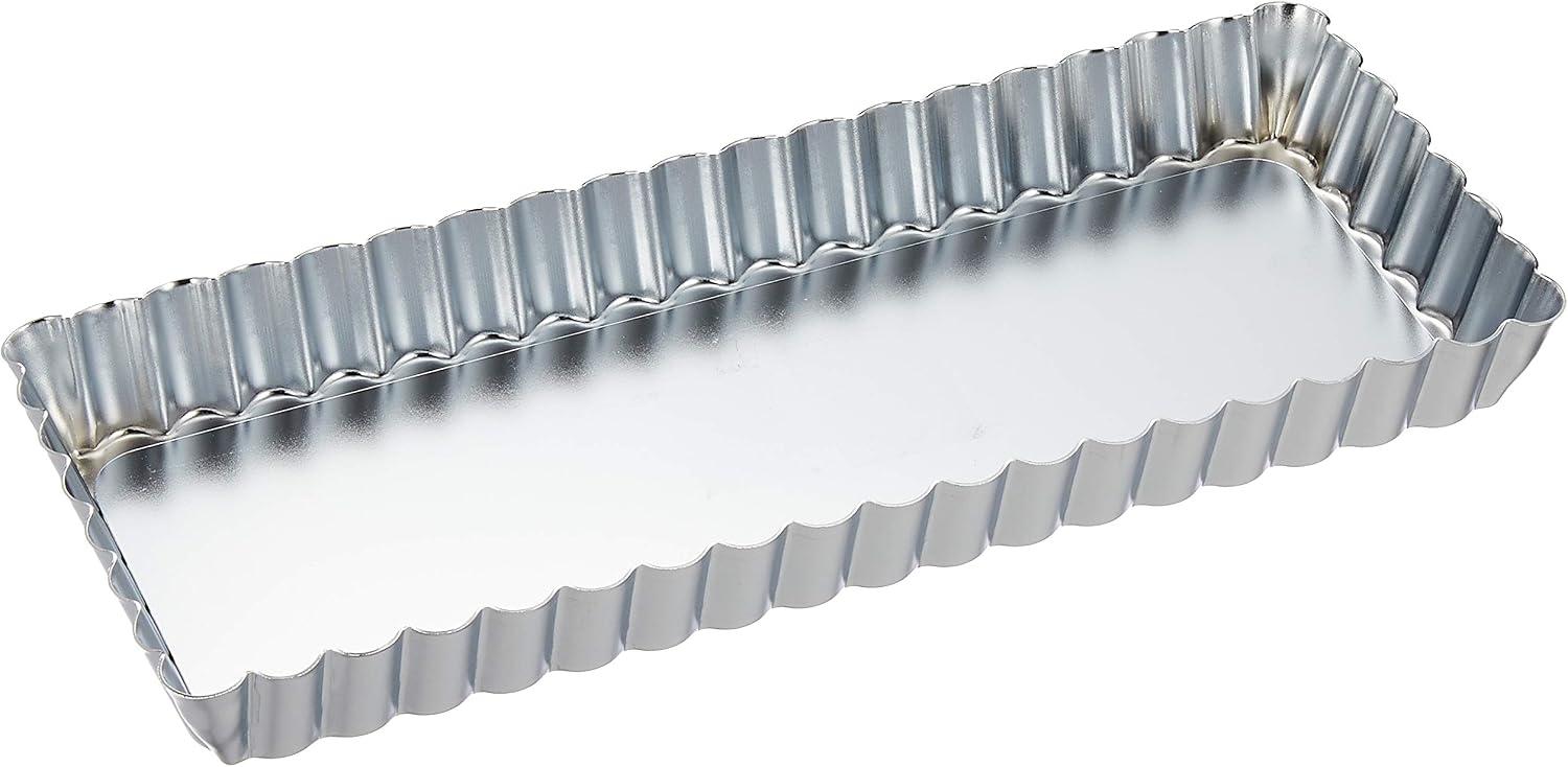 タイガークラウン Tiger Crown 907 Tart Shape, Silver, 3.9 x 9.7 x 0.9 inches (99 x 247 x 23 mm), Separate Tart Shape, Rectangle, Steel, Chrome Plated, Removable Bottom