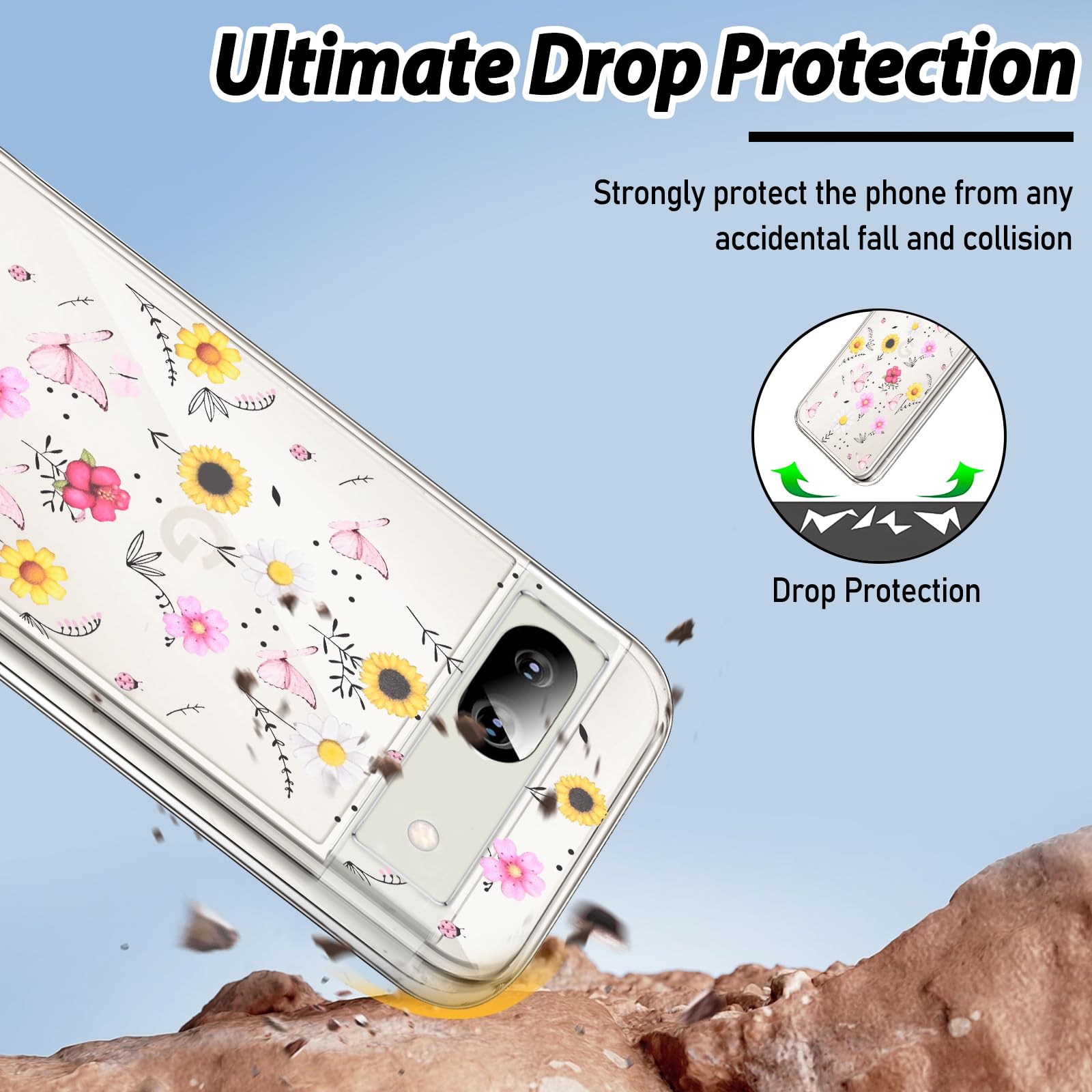 DiyGody Handyhülle Für Google Pixel 8a | Marmor Design Grün | Ultra Dünn & Stoßfest | Mit Anti-Rutsch & Kabellosem Laden