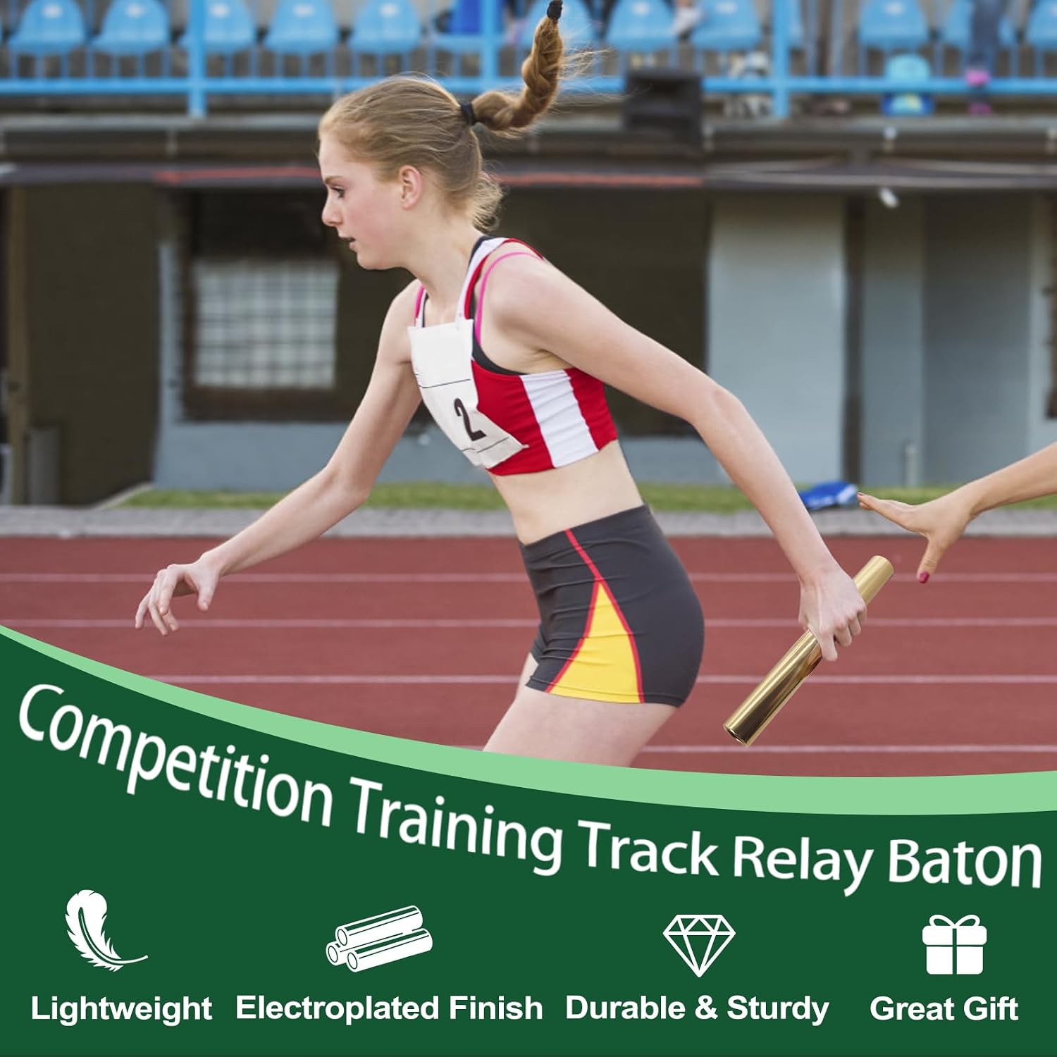 Aluminum Alloy Field Relay Batons for Track and Athletes Runners Outdoor Running Sports Events Baton Race Stick Smooth Hollow Tube Lightweight Durable Design Multi-Color