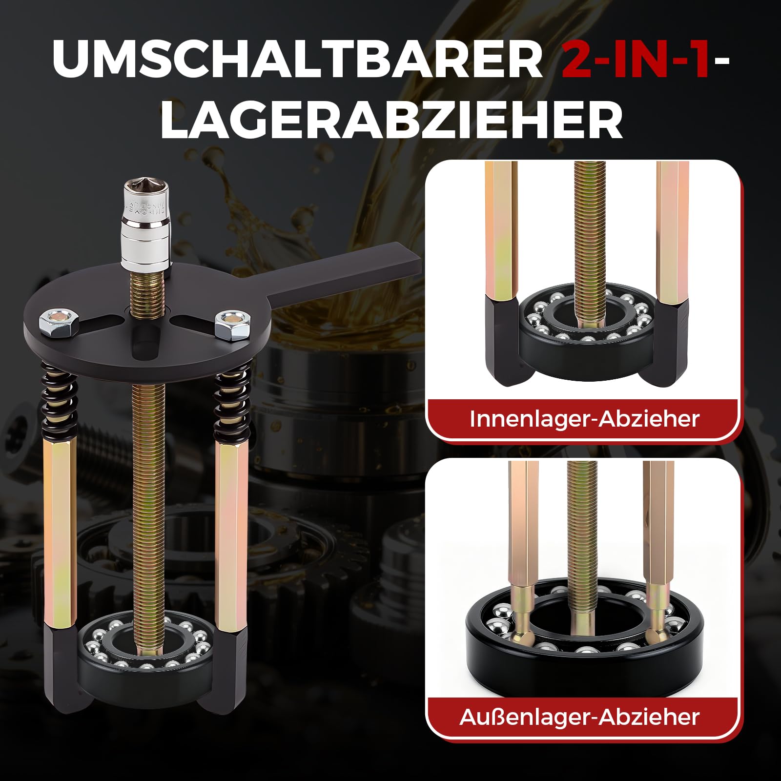 GEARMONSTER 36-TLG Lagerabzieher Set Innenlager Kugellager Abzieher
