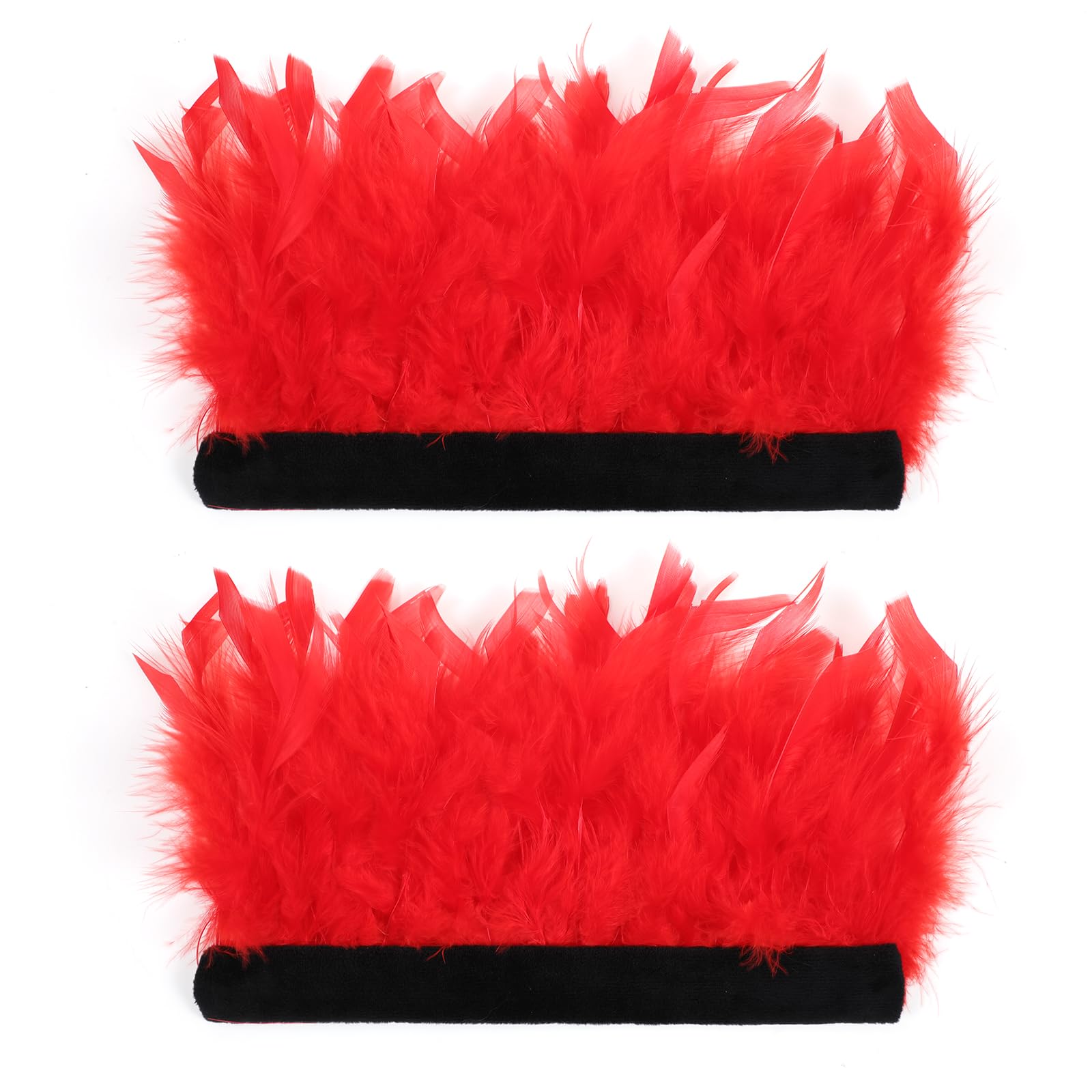 MWOOT 1 Pair Red Feather Wrist Cuffs for Women Feather Slap Bracelets