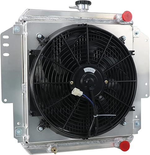 Miniatura 3 de Radiador de aluminio para 1985-1995 Suzuki Sierra Samurai JA51 SpftopHardtop SJ413 SJ410 2DR 1.3L, radiadores de núcleo de 2 filas con ventilador