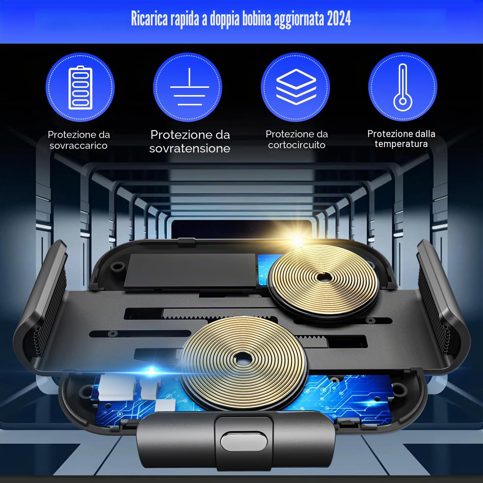 Supporto per cellulare da 15 W, Dual Coils, per Samsung Z Fold 7/6 5/4/3, intelligente senza fili, per prese d'aria, cruscotto, per Samsung Galaxy Z Fold7/6/5/4/3/2