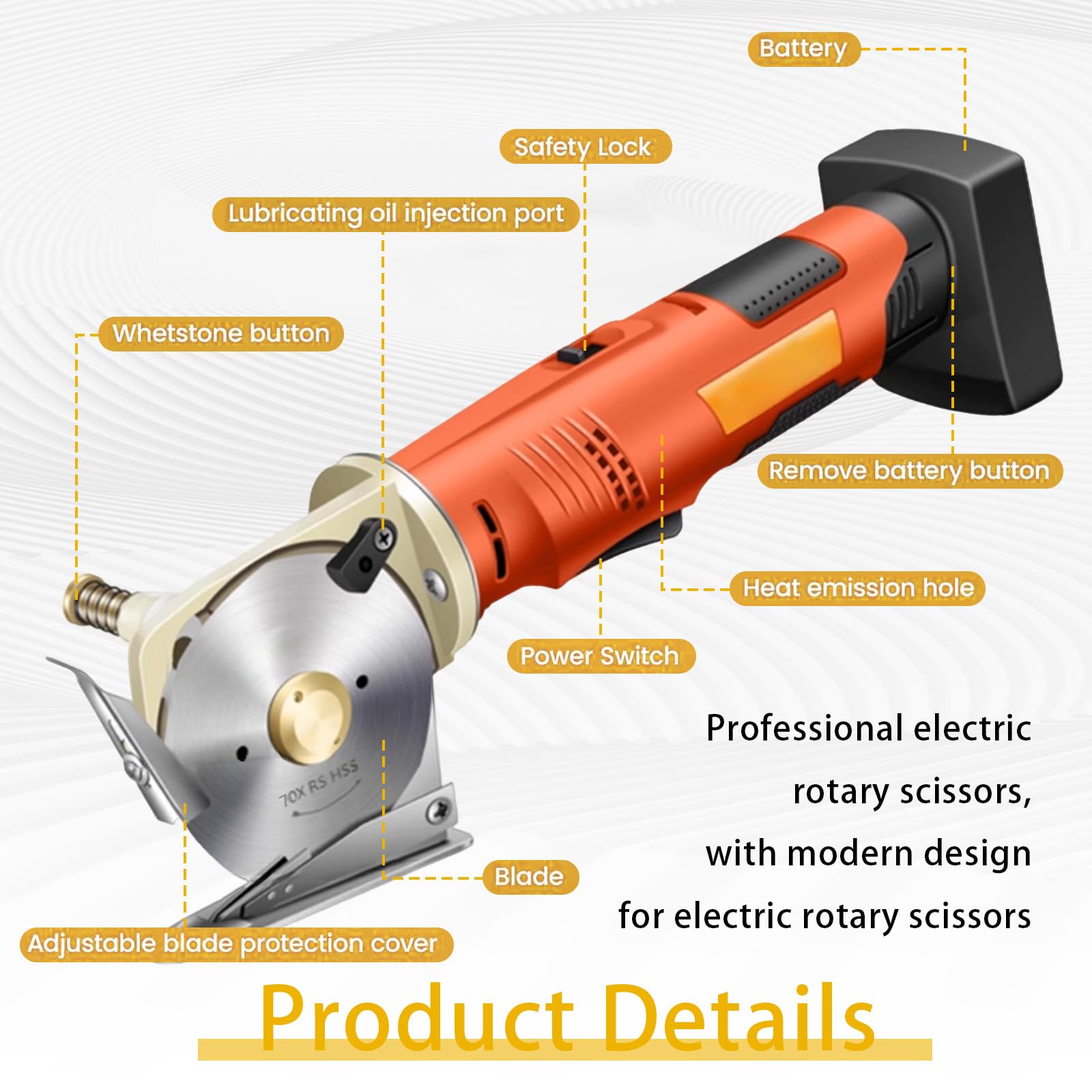 Cortadora Cartón, Cortadora Tela Eléctrica Inalámbrica 2*2000 Mah Batería 12V 240W Tamaño Cuchilla 70 Mm 25 Mm Grosor Máximo Corte Incluye 2 Cuchillas Repuesto (3 En Total) Para Tela Alfombra Y Tela