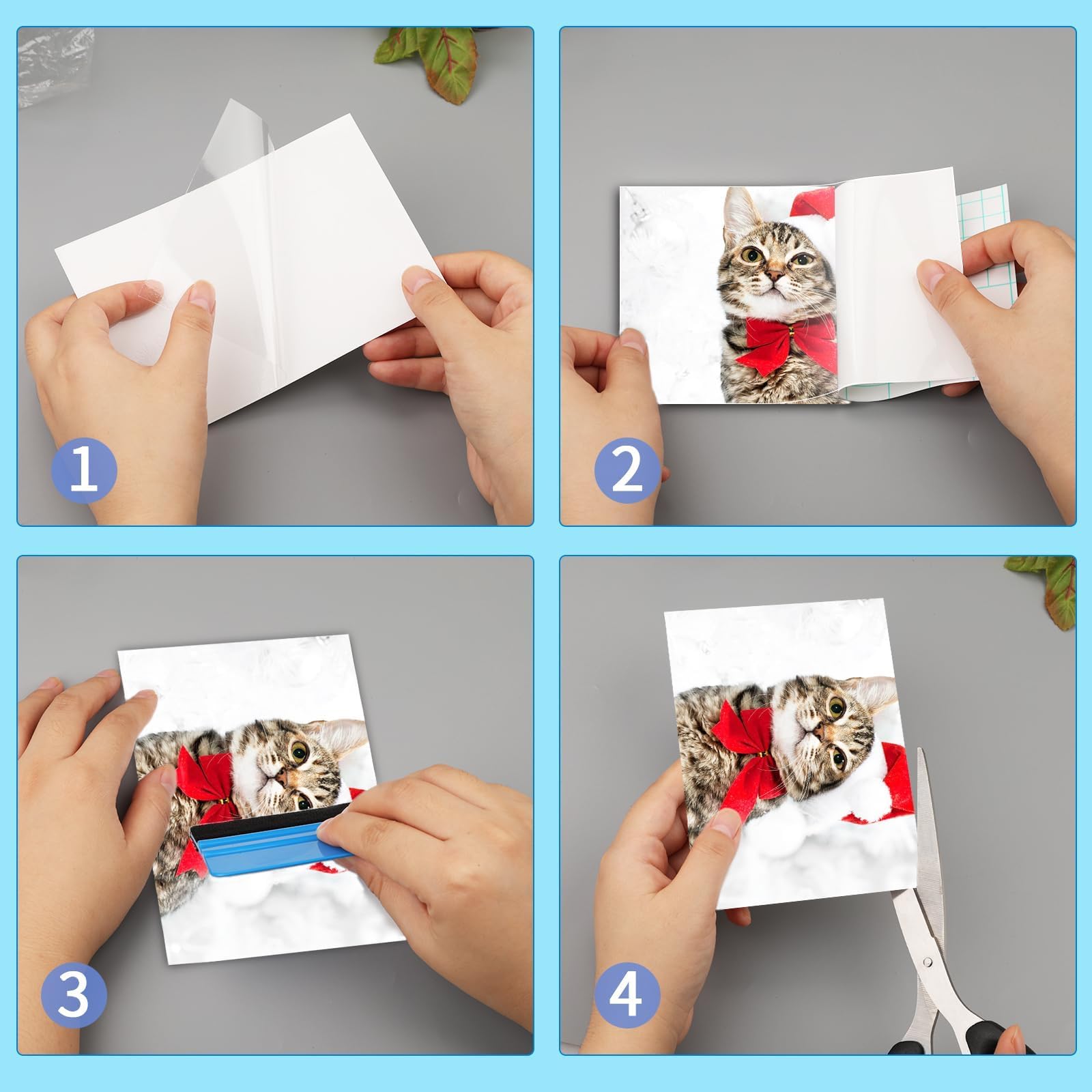 Mbsomnus 20 Piezas Láminas de Plastificar Autoadhesivas A4 Trasparente con Espatula Láminas para Plastificar 30x21.3cm para Fotos Tarjetas de Visita Sin Necesidad de Máquina