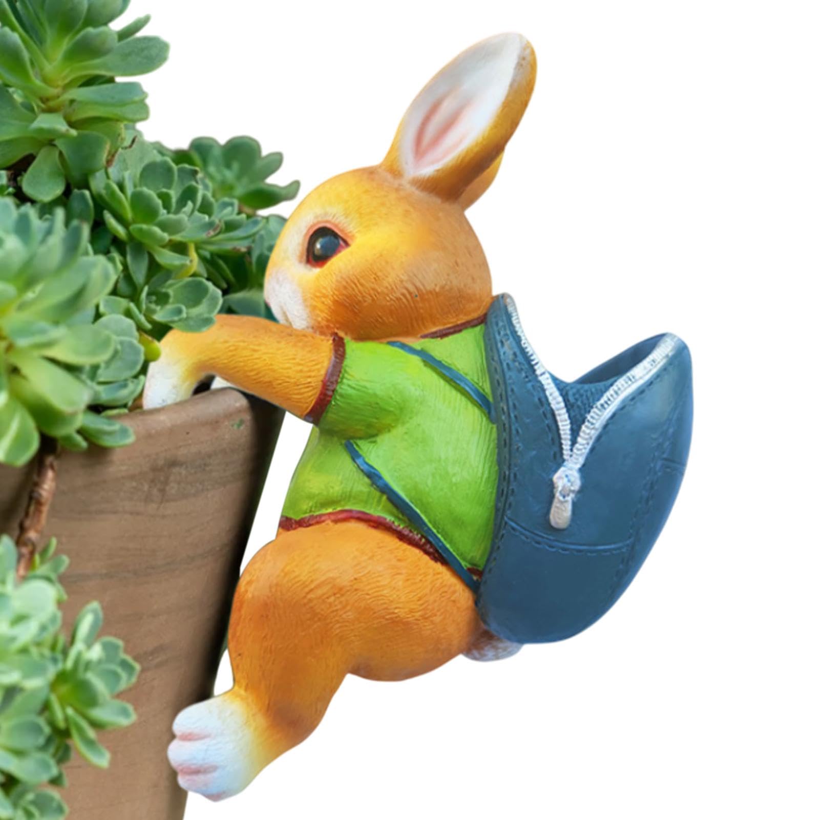 Lapin avec sac déco pot de fleurs pour balcon et terrarium