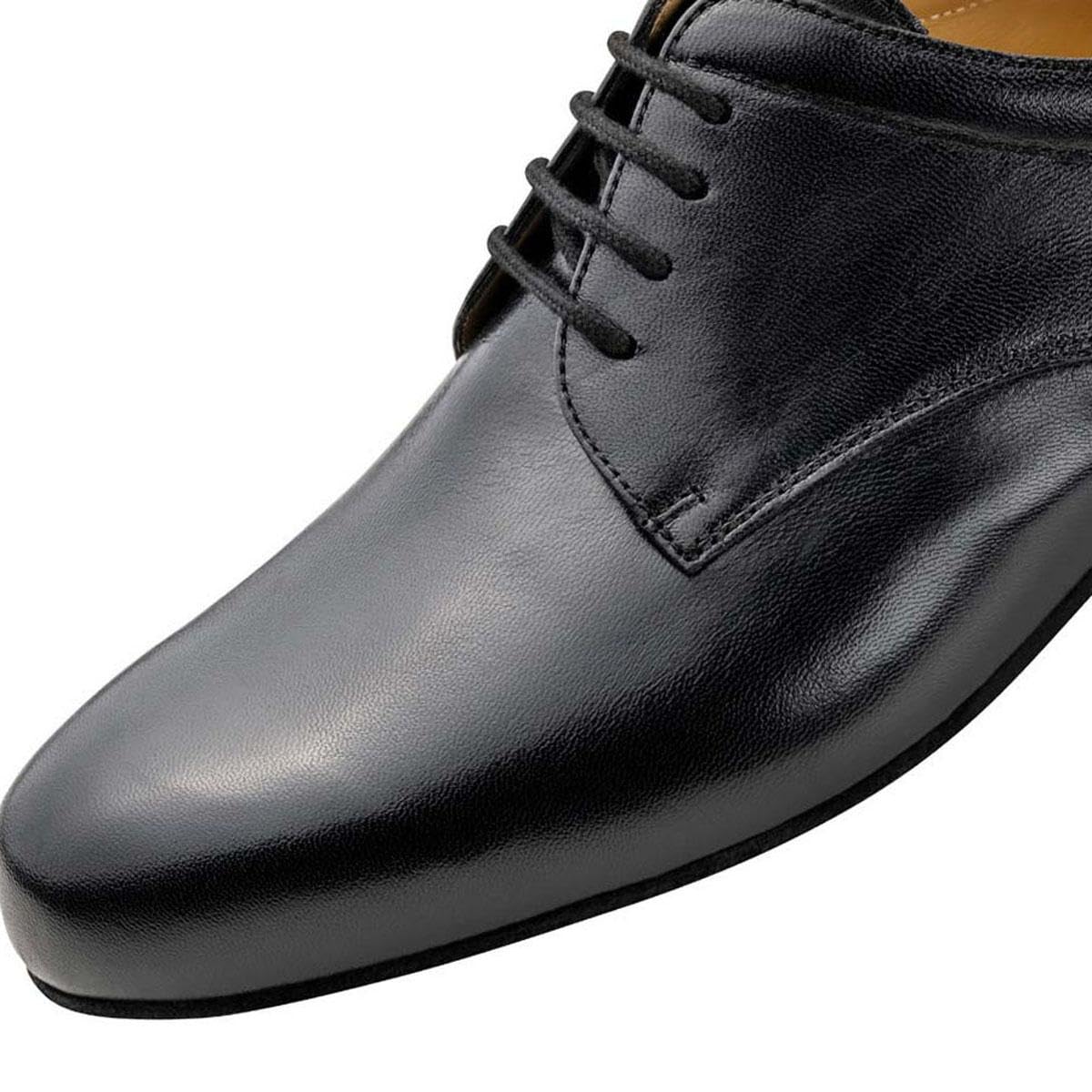 Werner Kern Herren Tanzschuhe Perugia 28064 - Leder Schwarz - Extra Weit - 2 cm Micro-Heel - Rauledersohle - Made in Italy