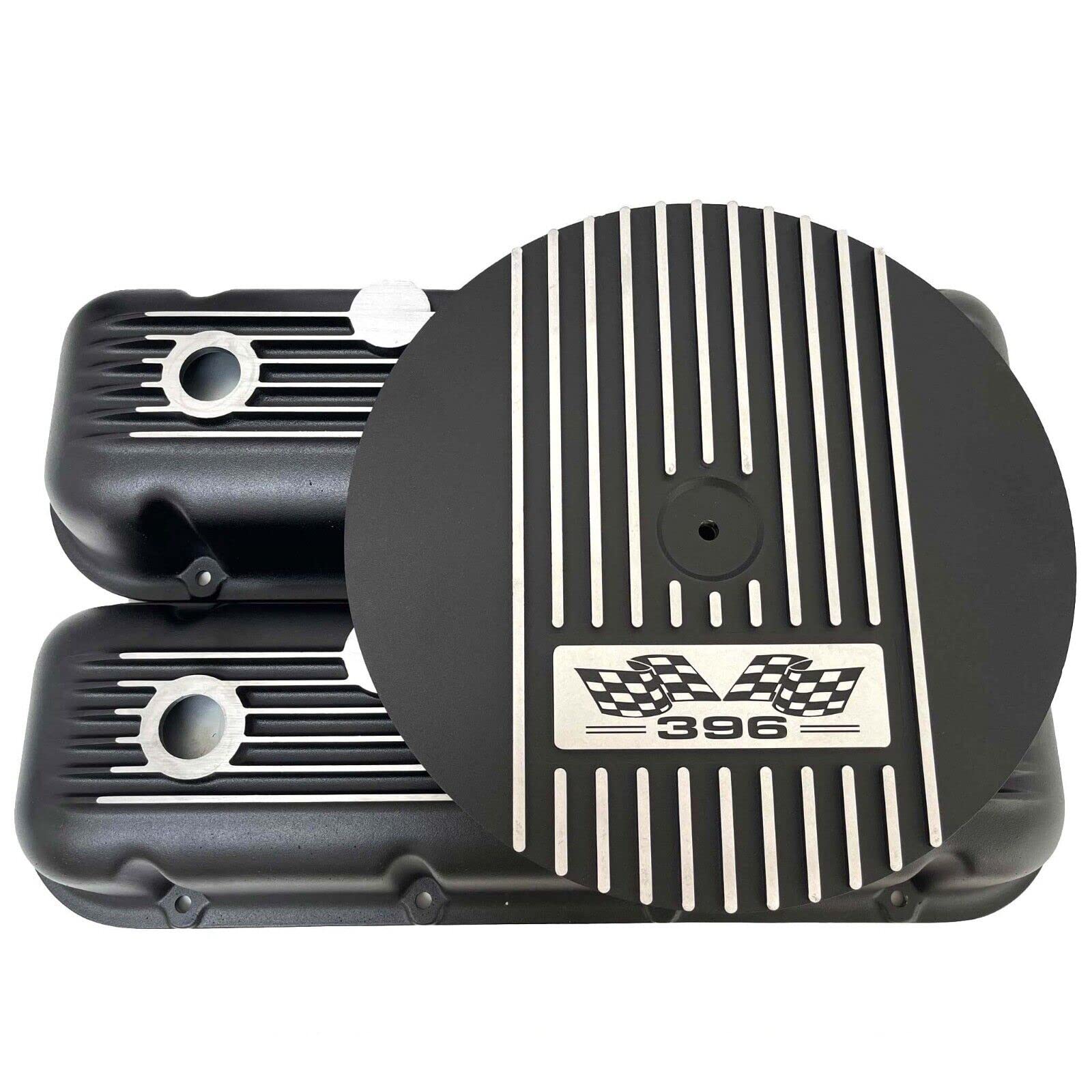 Amazon.com: 396 Big Block Chevy Finned Black Valve Covers & 13