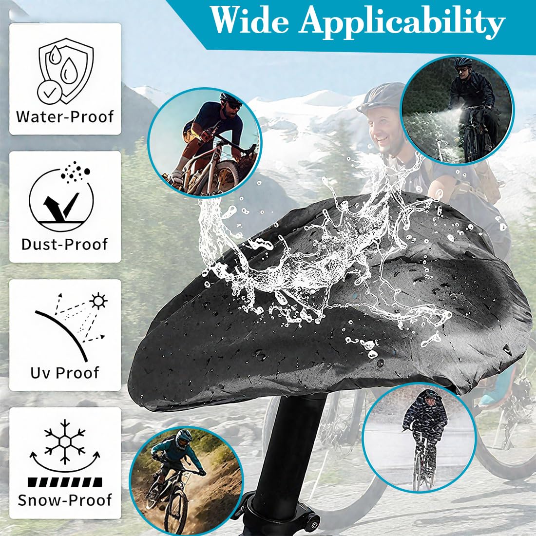 1 Rivestimento per Sella in Gel Morbido, Coprisella Imbottito con Impregnazione Comfortevole, Adatto per Bici da Corsa, City Bike, Mountain Bike, MTB, E-Bike e Bici da Spinning, 27 x 18 cm