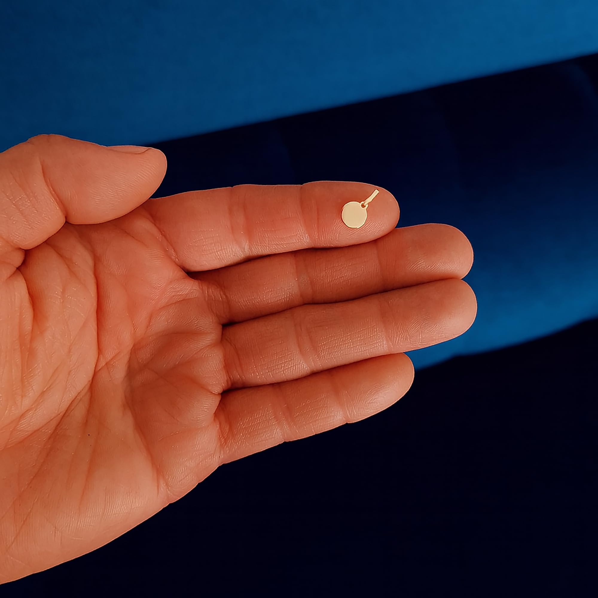 585 Gold Anhänger Rund Gravurplatte Medaillen 14K Echt Gelbgold Kettenanhänger fur Damen und Mädchen