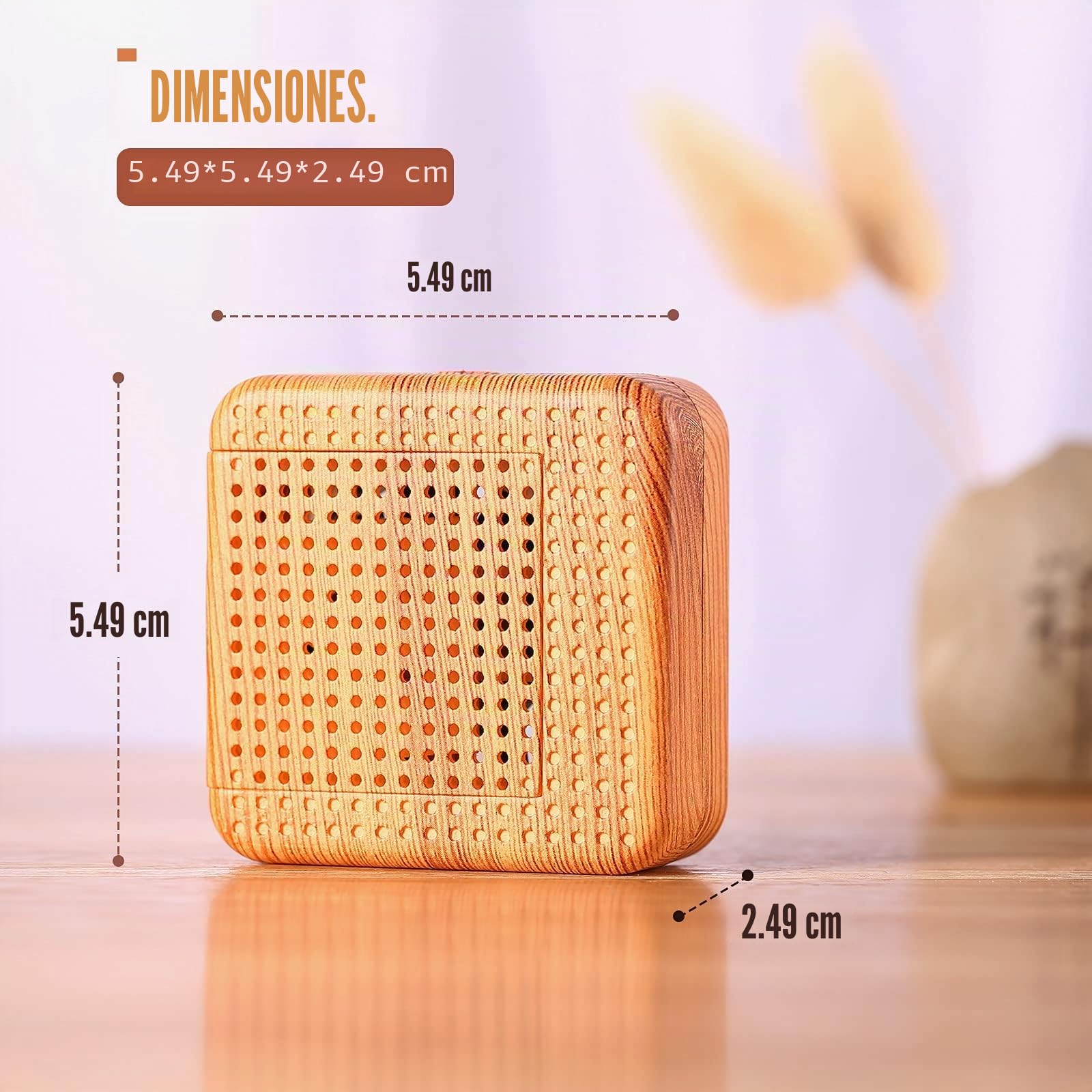 weljoy Difusor portátil de grano de madera para aceites esenciales, para coche o viaje, olor fresco,tamaño mini, silencioso, sin agua, batería recargable o USB, Wood Grain,1.00[set de ]