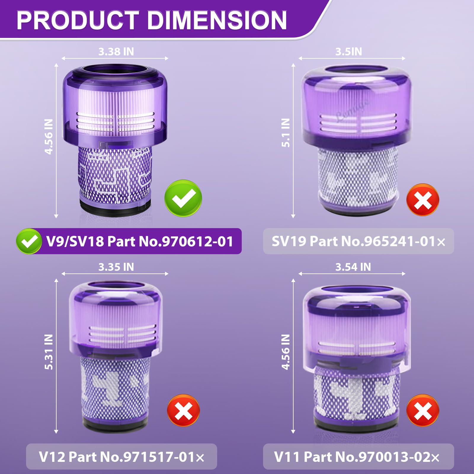 Amazon.com - 3 Pack V9 SV18 Vacuum Filter Replacement for Dyson V9