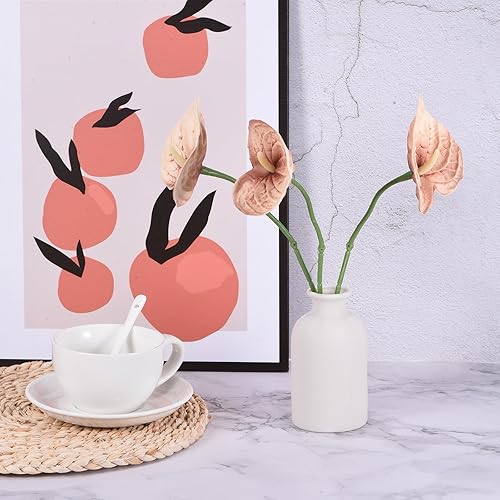 Miniatura 5 de PATIKIL Flores artificiales de lirio de anturio de 13 pulgadas, paquete de 3 arreglos florales permanentes para decoración del hogar, novia, boda,