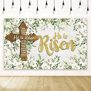 Happy Easter Backdrop for Photography He is Risen Decorations Easter Christian Cross Resurrection Decorations and Supplies for Home Party