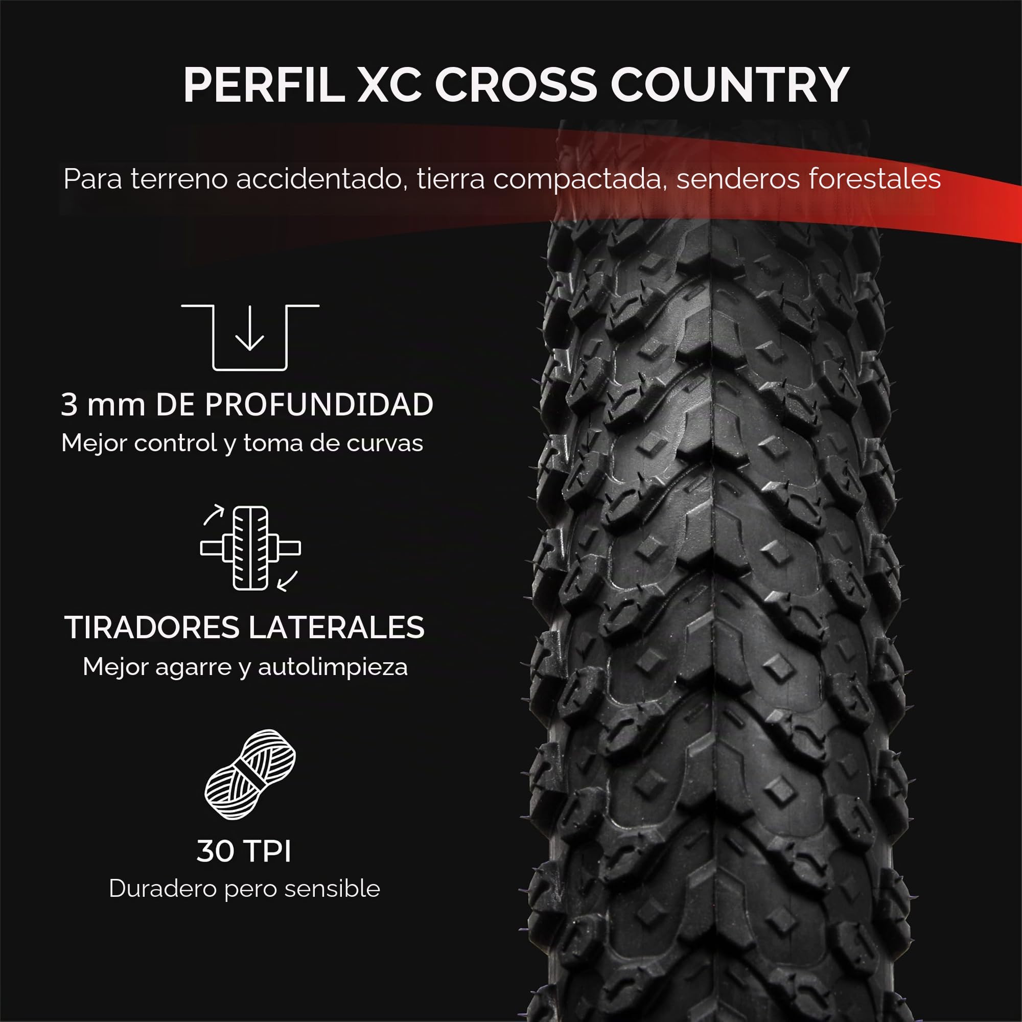 Fincci Cubiertas MTB 26, Plegable Neumáticos Bicicleta 26 x 2.1 Pulgadas 60 TPI - Camara Bicicleta 26 Presta, Gomas 57-559 para Carretera Bici, MTB Montaña E Bike - Pack de componentes para Ciclismo