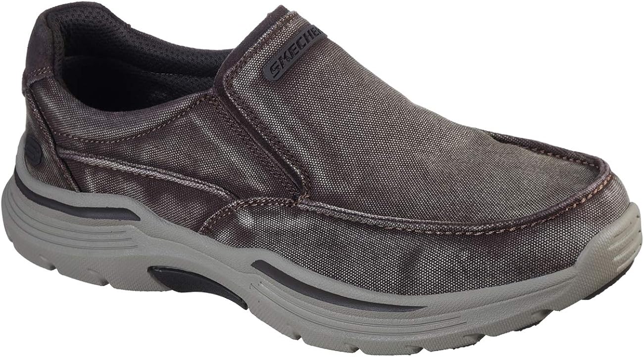 skechers mens expected 2.0 brako shoes blue canvas