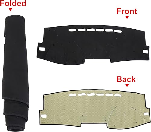 Miniatura 5 de X AUTOHAUX Cubierta del tablero del coche antideslizante Mat Protector alfombra para Toyota Corolla 2009 2010 2011 2012 2013