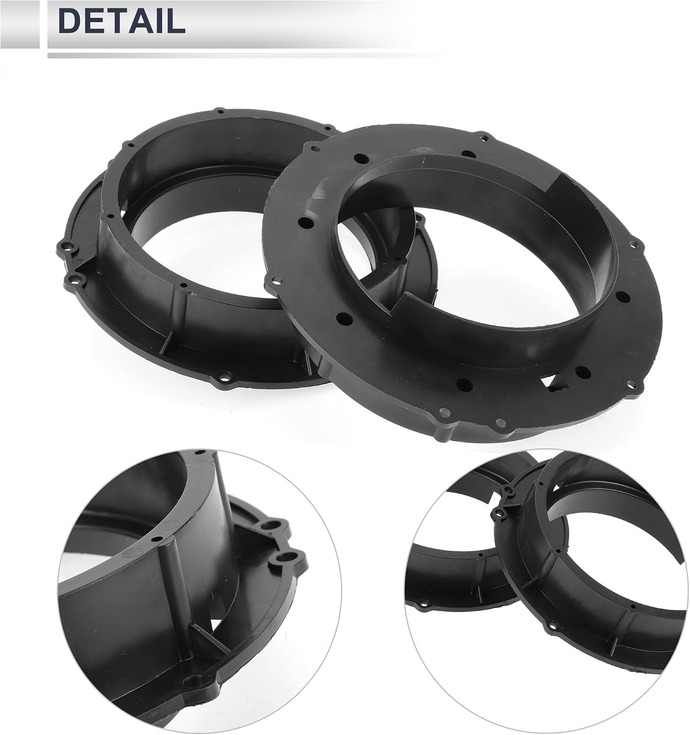2 Pcs Universal Speaker Spacer Ring Tweeter Speaker Spacer Adapter Waterproof for 6.5" Speaker Subwoofer Mounting Spacer Bracket Ring Black ABS