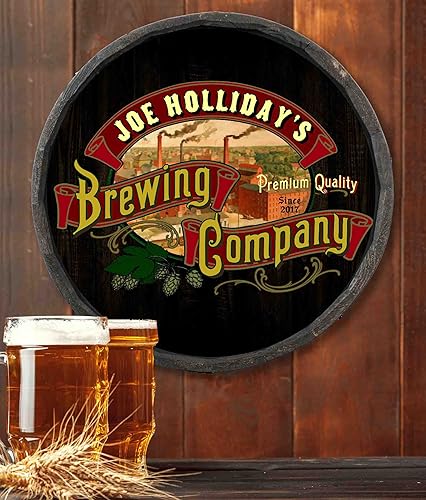 Vista 286 de THOUSAND OAKS BARREL CO. Personaliza el letrero de un cuarto de barril con cócteles de gato negro, barril de vino hecho de madera de roble de alta