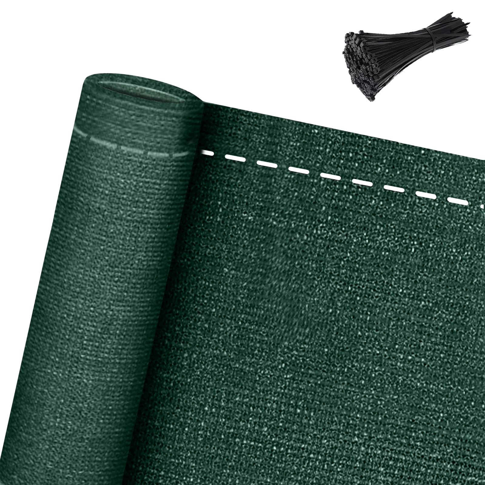 Aufun Malla de protección para Vallas 150 cm Malla de ocultación HDPE 150g/m², Protección contra el Viento Tela de protección Solar con Bridas para Campo Deportivo, jardín, balcón | 1,5x10m (Verde) | Protección visual de HDPE 150 g/m², valla cortavientos,