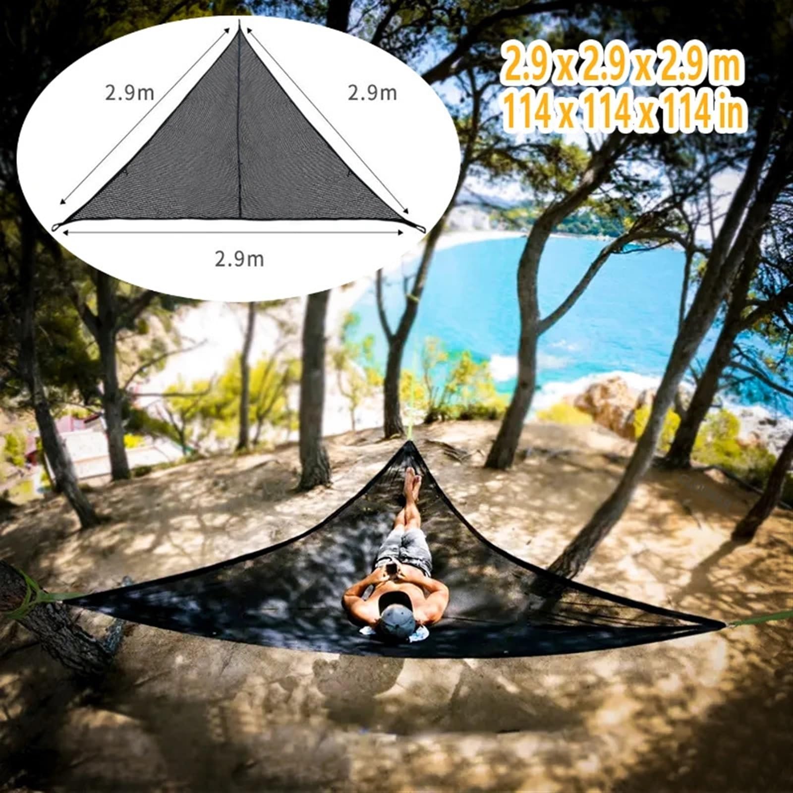 Hamaca de ocio, hamacas triangulares para exteriores, jardín, para dormir, colgar turísticas, hamacas portátiles para suministros de equipo de camping