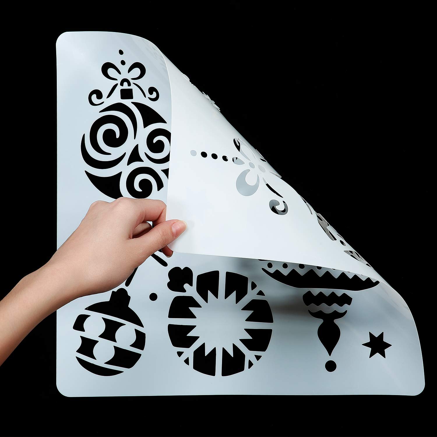 12 x 12 Inch Christmas Stencils Template Reusable Plastic Craft Stencils Merry Christmas Stencil