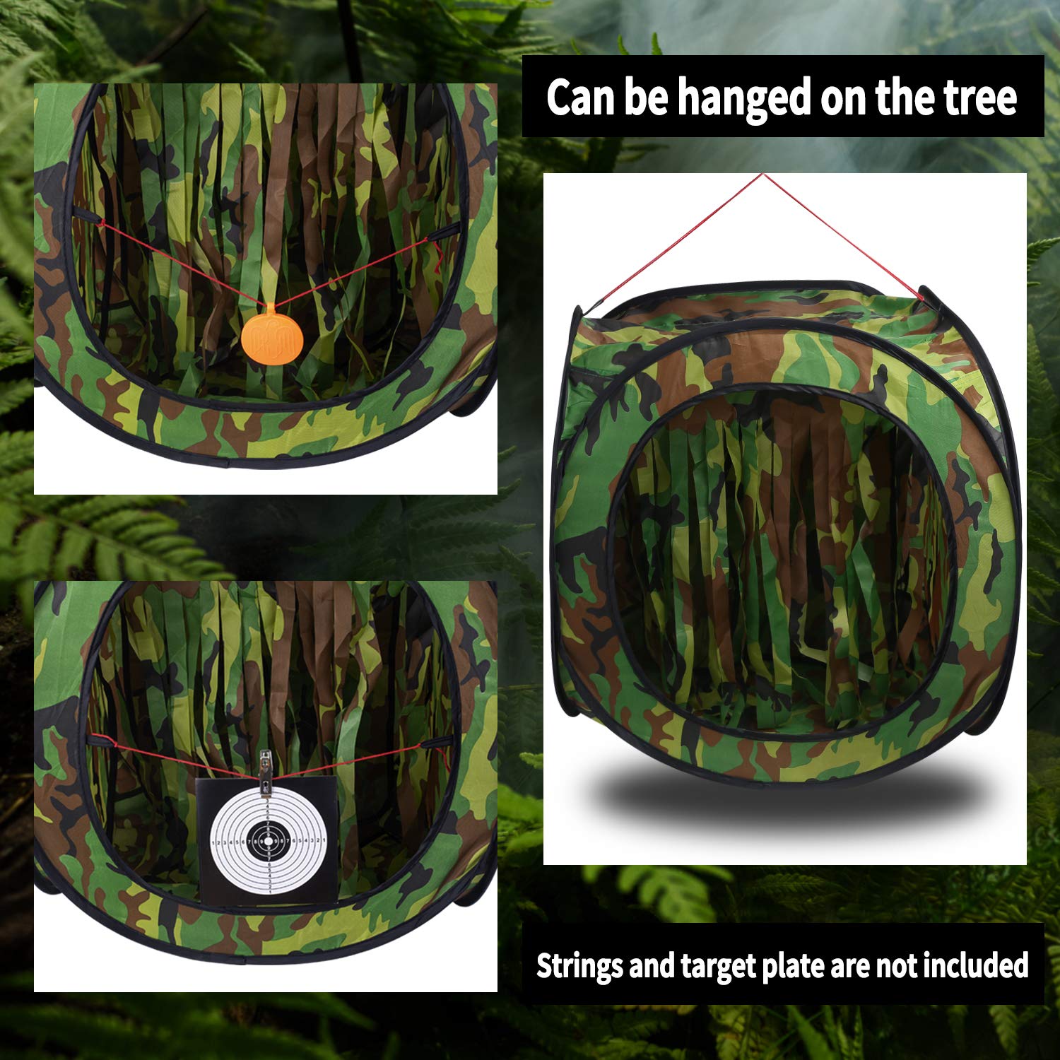 WINGS Foldable Airsoft Target Tent Trap Slingshot BB Trap Net Auto Pop