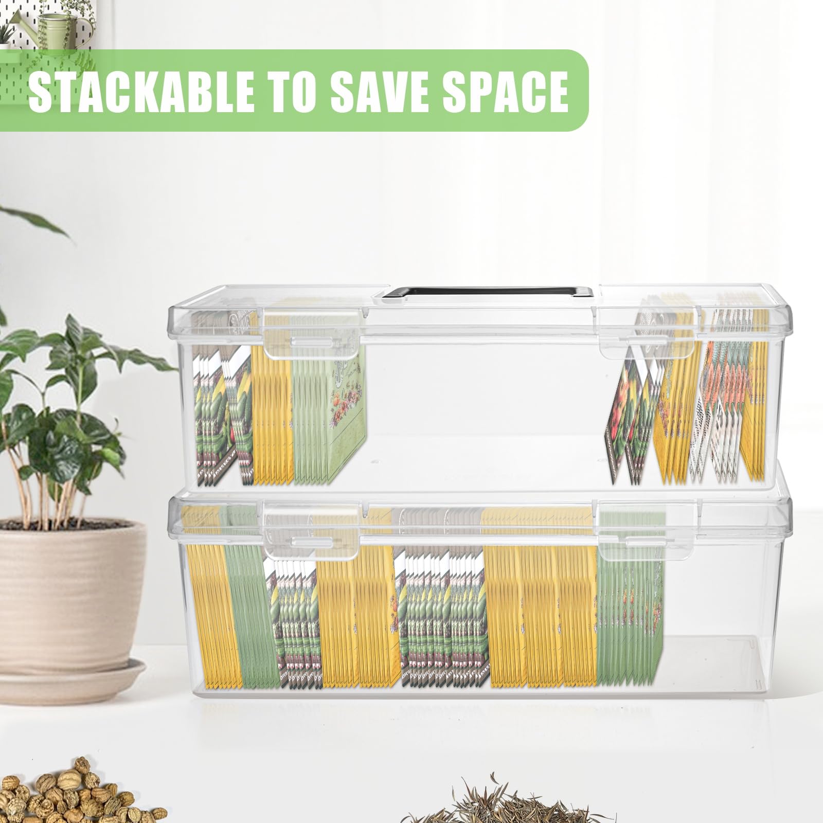 Samenpaket-Organizer-Box, Kunststoff, tragbar, Saatgut-Aufbewahrungsbox, Samen-Aufbewahrungs-Organizer