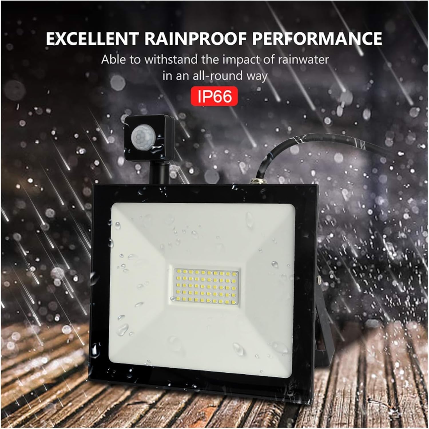 Foco Led De 50w/100w con Sensor De Movimiento, Foco Led para Exteriores, Proyector De Luz, Lámpara Puntual para Jardín, Ahorro De Energía Eficiente. 50w