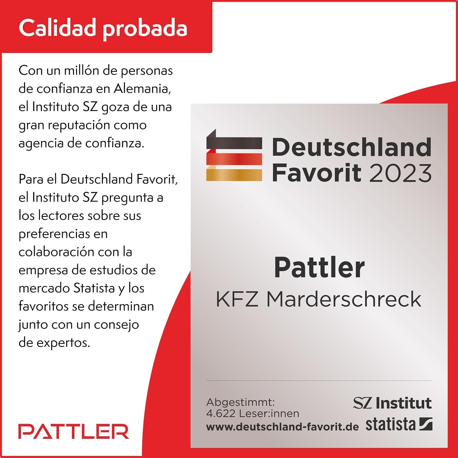 PATTLER Ahuyentador de Martas con Pilas para Coche. Protección Portátil para Coche, Garaje, Desván y Jardín – 1 Unidad