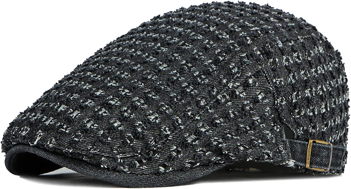 Men Breathable Mesh Summer Hat Newsboy Beret Flat Cap