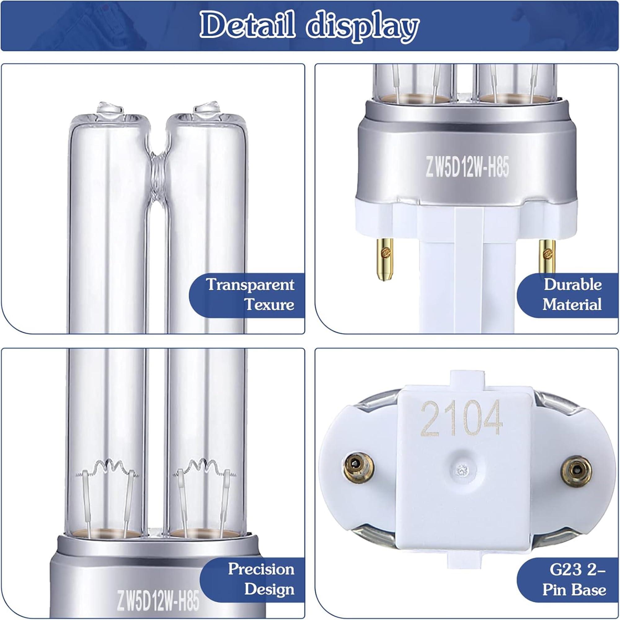LB4000 Lot de 4 ampoules UV-C 5 W LB4000 compatibles avec les modèles Germ Guardian AC4300BPTCA AC4825 AC4850 AC4850PT AC4900 AC4900CA AC5300B AC5350B AC5350