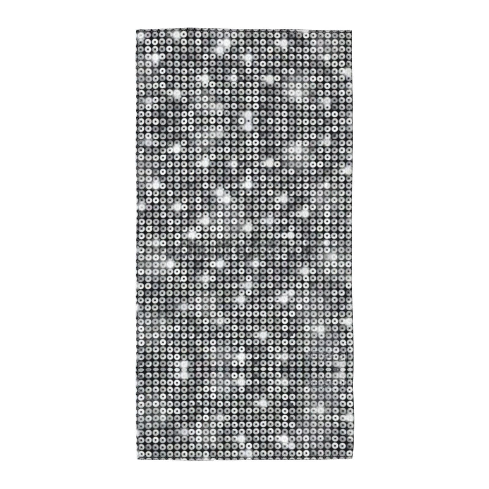 DEXNEL Silver Sequin Sparkle Pattern Premium Towel,Highly Absorbent Super Soft Towels For Bathroom,Gym,Hotel,And Spa
