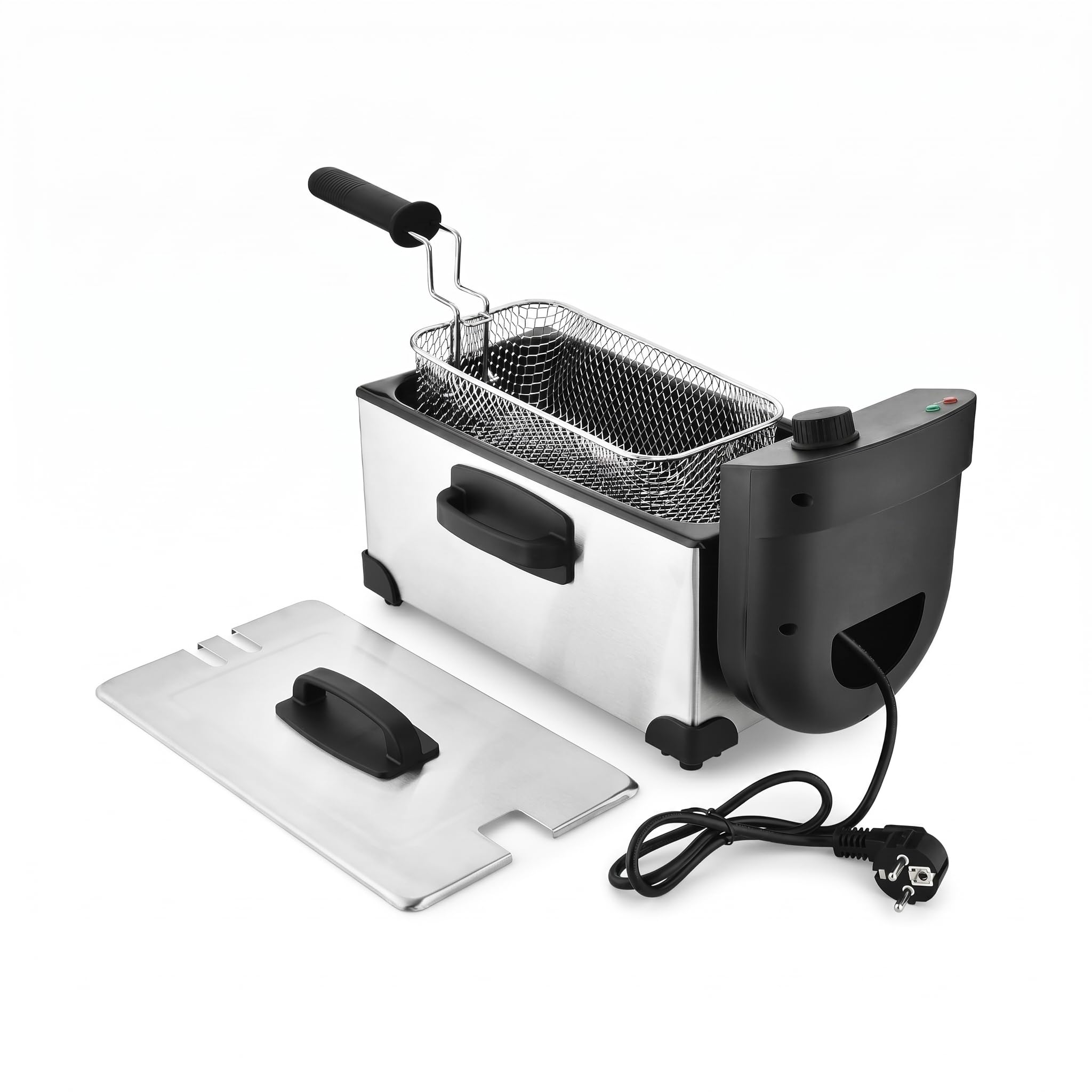 Drumstone 10 𝒀𝒆𝒂𝒓𝒔 𝑾𝒂𝒓𝒓𝒂𝒏𝒕𝒚 3.5L Deep Fryer Electric 2000W Fast Heating Oil Fryer with Temperature Control Stainless Steel Frying Machine with Basket for Home Cooking-image-2