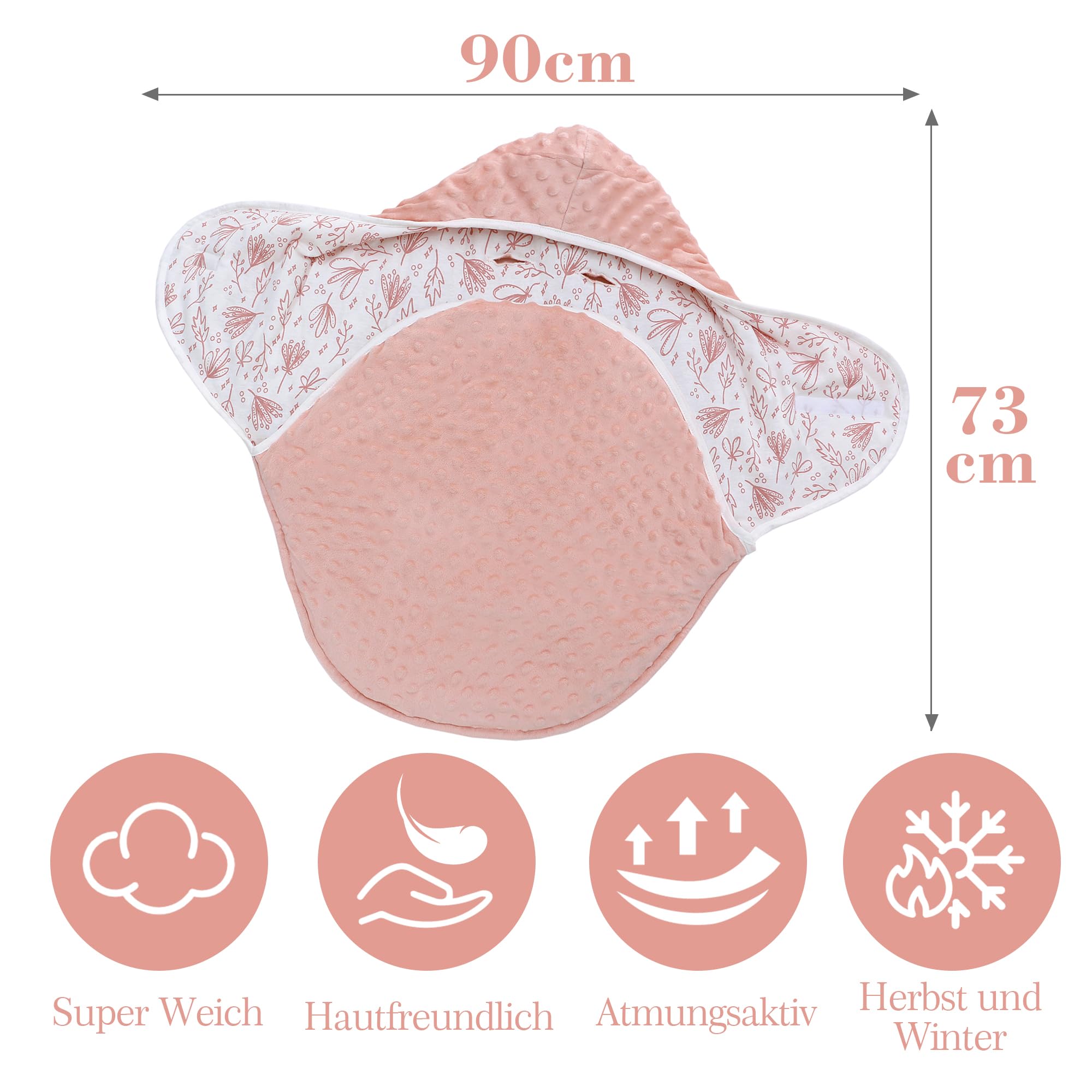 amo nenes Coperta per ovetto invernale passeggino, nanna universale, in cotone, per passeggini, seggiolino auto cintura a 3 punti, 0-12 mesi