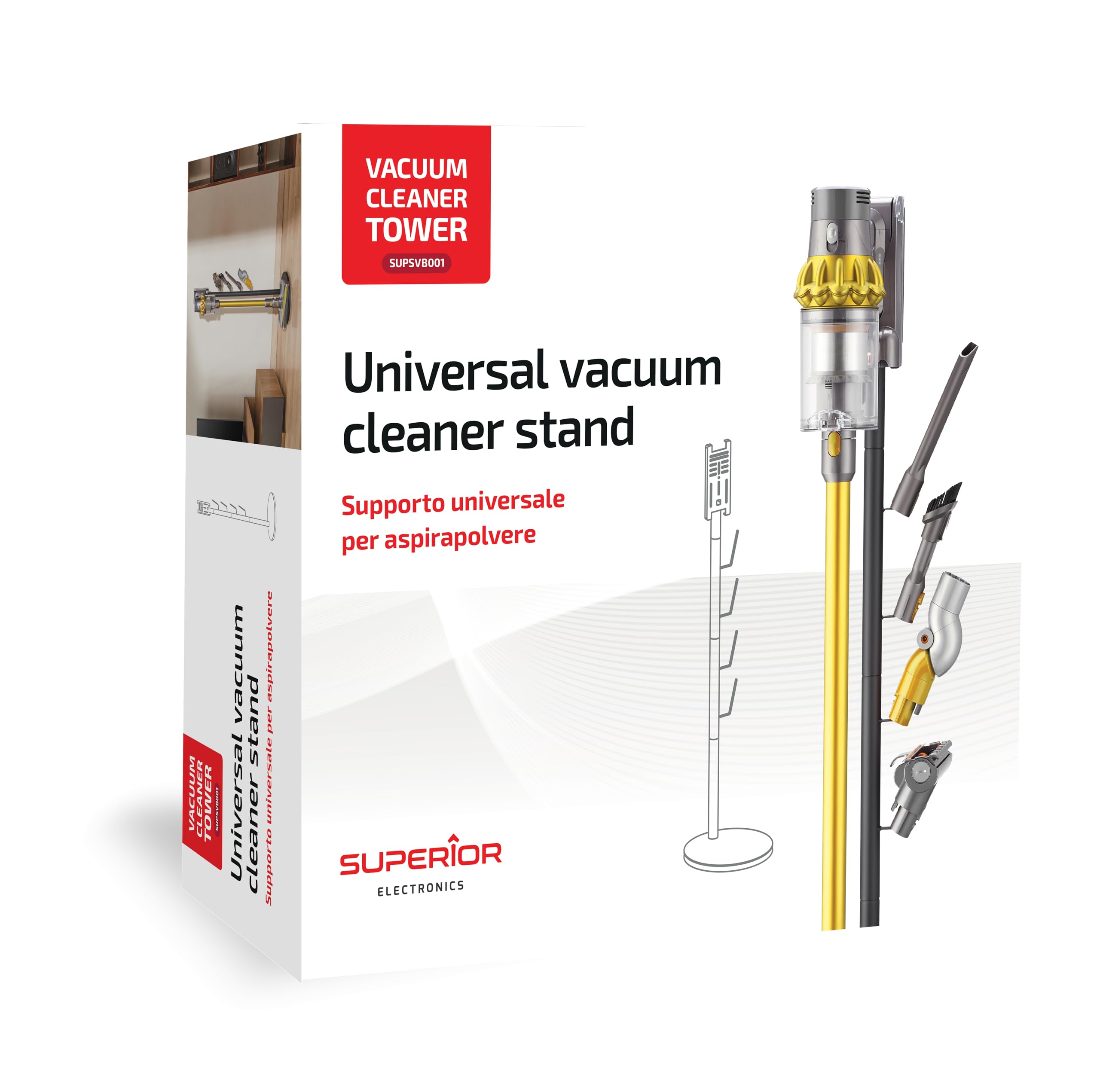Superior Electronics Vacuum Cleaner Tower Soporte Universal para aspiradora, Gris Antracita