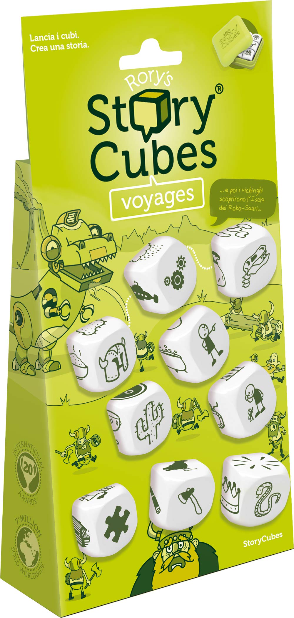 Asmodee Rory's Story Cubes Original Hangtab: Voyages (Verde) - gioco da tavolo edizione in italiano (8083 ASMODEE ITALIA)