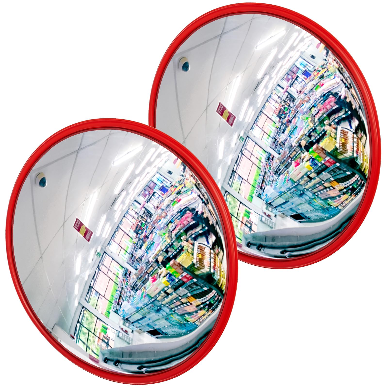 Saysurey 2 Pack Safety Convex Mirrors Indoor Garage Corner Mirror with Clear View Wide Angle Adjustable PC Security Mirror for Garage Driveway Parking Warehouse Store Blind Spot (18 Inch)