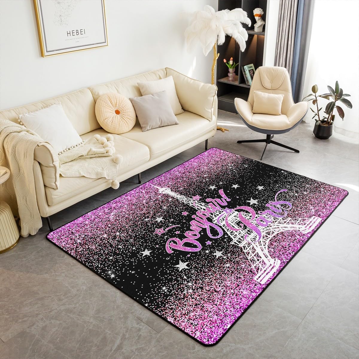 Castle Fairy Cute Cartoon Cat Pet Area Rug,Strawberry Fruit Non Slip Rug for Teens Adults,Pink Dot Watercolor Indoor Floor Mat for Housewarming Couch 3'x5'(100cmX150cmX1cm)