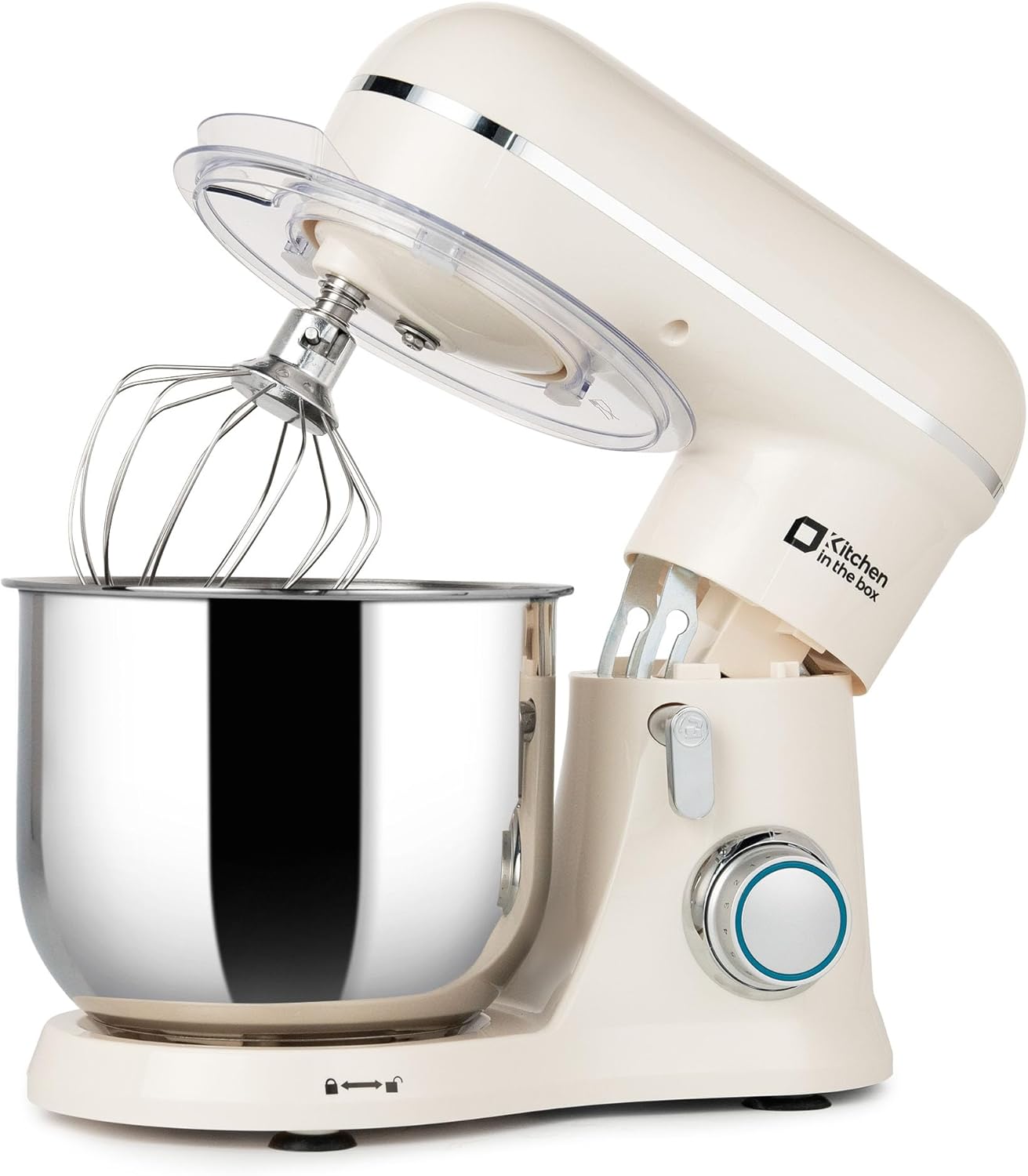 Kitchen in the box Stand Mixer 3.5QT Small Kitchen Electric Mixer, 10-Speed Mini Lightweight Food Mixer with Egg Whisk, Dough Hook, Beater(Cream White)