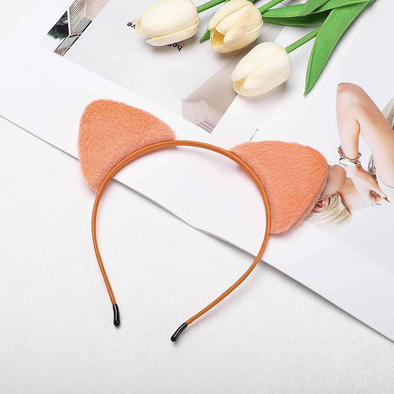 WantGor Cat Ears Headband, Women Plush Cat Headbands Cute Cat Costume Hairband Accessories for Halloween Party Cosplay - Image 5